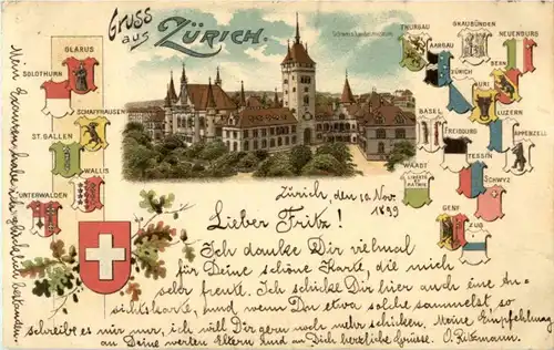 Gruss aus Zürich - Litho -193404