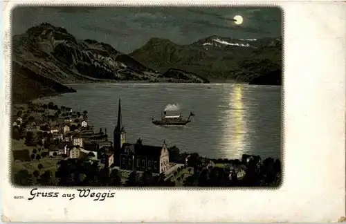 Gruss aus Weggis - Litho -194946