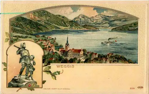Gruss aus Weggis - Litho - Prägekarte -194948
