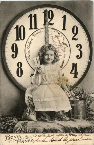 Neujahr - Kinder mit Uhr -196806