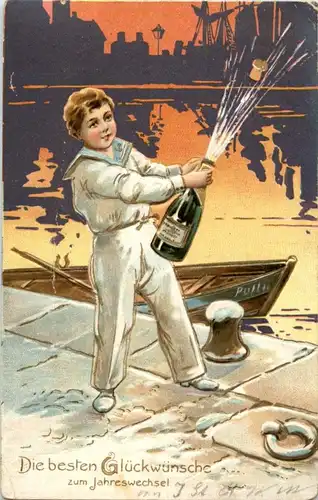 Neujahr - Prägekarte -196792