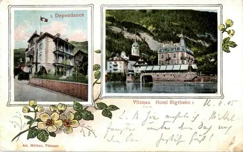 Vitznau - Hotel Rigibahn - Prägekarte -194870