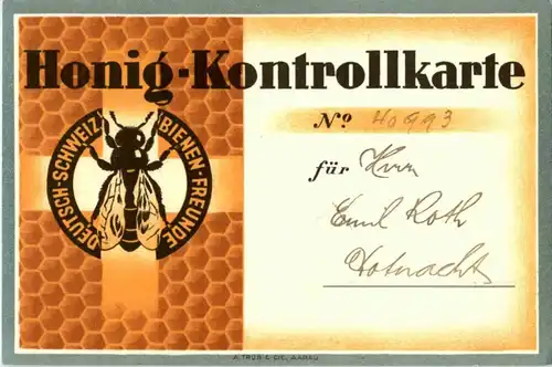 Romanshorn - Honig Kontrollkarte 194850 -196536