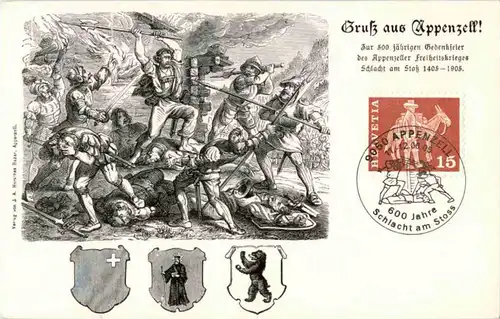 Gruss aus Appenzell mit Sonderstempel -197884