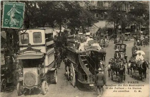 Paris - Carrefour des Bds Montmartre - omnibus -198204
