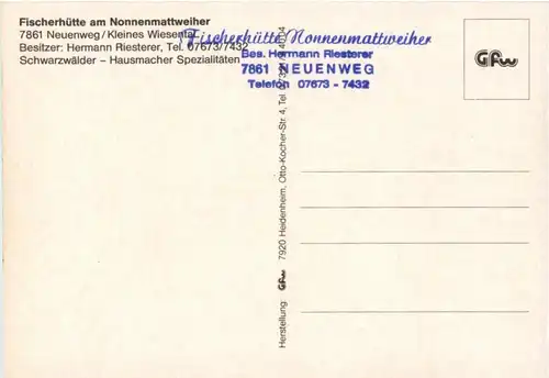 Neuenweg - Fischerhütte -196580