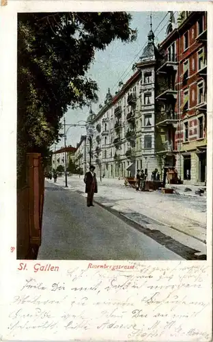 St. Gallen - Rosenbergstrasse - Prägekarte -199236