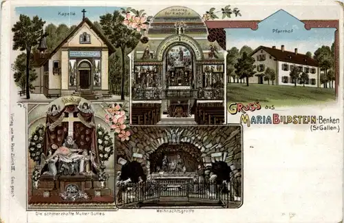 Benken - Gruss von Maria Bildstein - Litho -198860