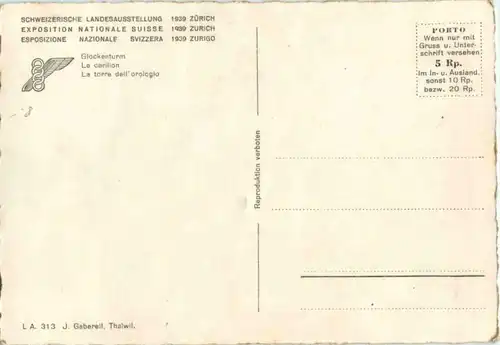 Zürich - Landesaussellung 1939 -189912