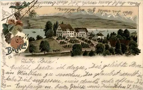 Gruss aus Bocken ob Horgen - Litho -189582