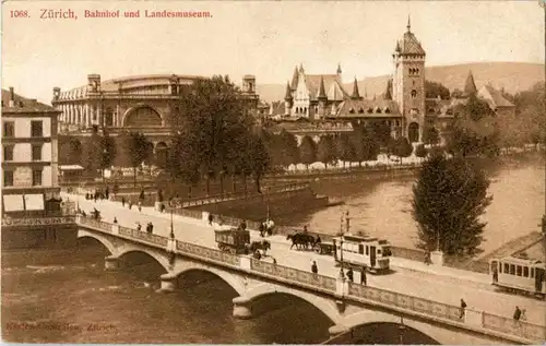 Zürich - Bahnhof mit Tram -189954