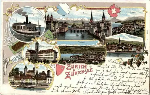 Gruss aus Zürich - Litho -190568
