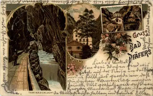 Gruss aus Bad Pfäfers - Litho -161098