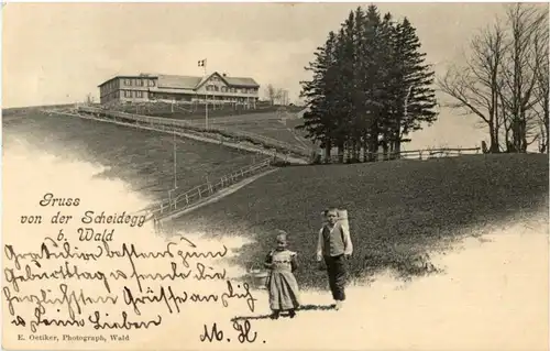 Gruss von der Scheidegg bei Wald -190400