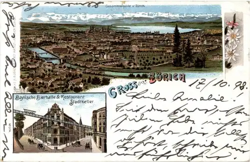 Gruss aus Zürich - Litho -190542