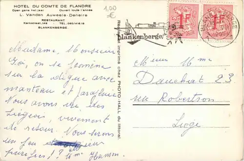 Blankenberge - Hotel du comte de Flandre -190898