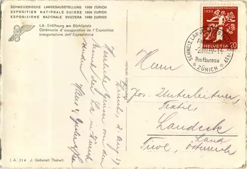Zürich - Landesaussellung 1939 -189906