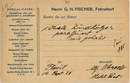 Fehraltorf - Chemische Zünd und Fettwaren Fabrik -189612