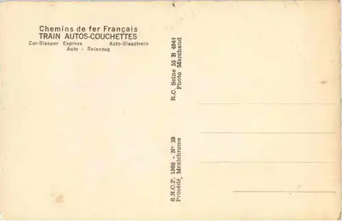 Chemin de fer - Train Autos couchettes -190846