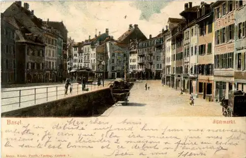 Basel - Fischmarkt - Prägekarte -191710