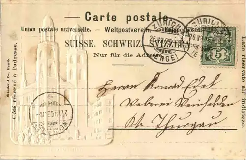 Gruss aus Zürich - Prägekarte -192606