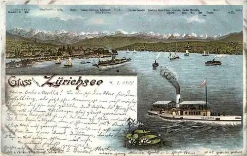 Gruss vom Zürichsee - Litho -193160