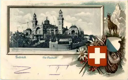 Zürich - Prägekarte - Litho -192938