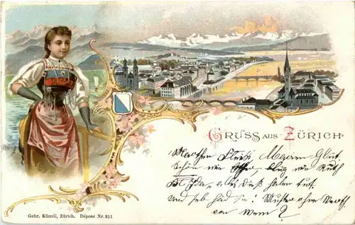 Gruss aus Zürich Litho -190478