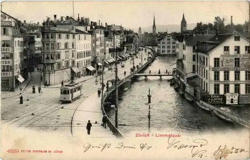 Zürich - Limmatquai mit Tram -192740