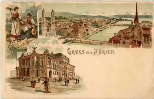 Gruss aus Zürich - Litho -192946