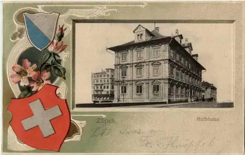 Zürich - Litho - Prägekarte -192556
