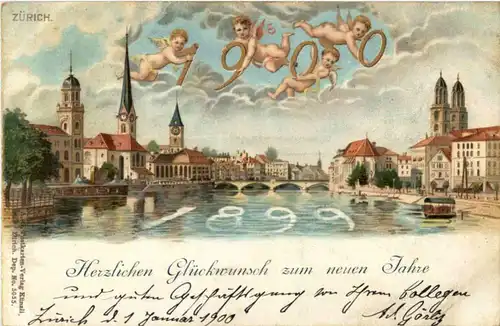 Zürich - Neujahr 1899 1900 -193172
