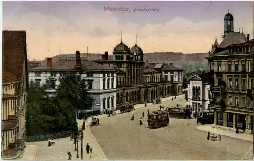 Winterthur - Bahnhofplatz mit Tram -N7457
