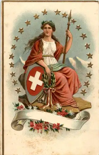 Helvetia - Prägekarte Litho -N7828