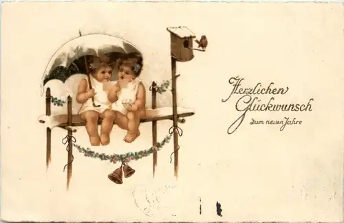 Kinder mit Schirm -102954