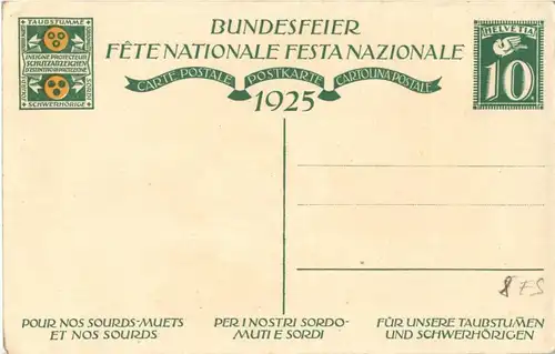 Bundesfeier Postkarte 1925 -15676