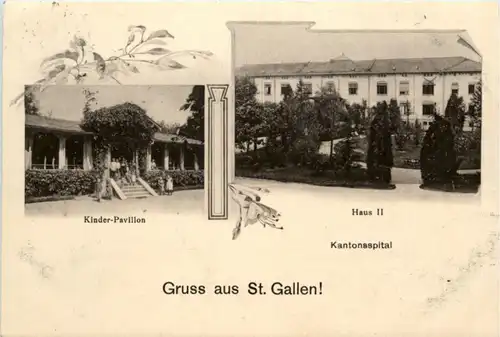 Gruss aus St. Gallen - Kantons Spital -201588