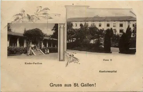 Gruss aus St. Gallen - Kantons Spital -201596