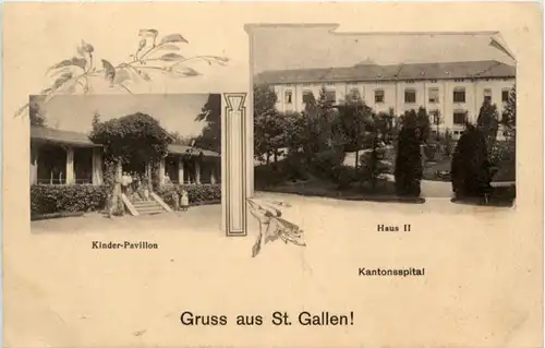 Gruss aus St. Gallen - Kantons Spital -201598