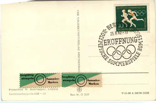 Wilfriede Tews - Sonderstempel Olympiade 1960 -202664