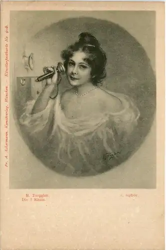 F. Torggler - Frau am Telefon - Ackermann Kunstverlag -203284