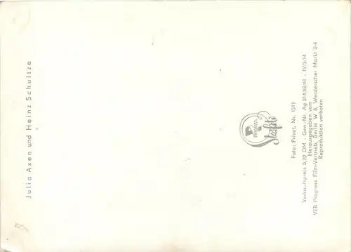 Julia Axen und Heinz Schultze mit Autogramm -202952