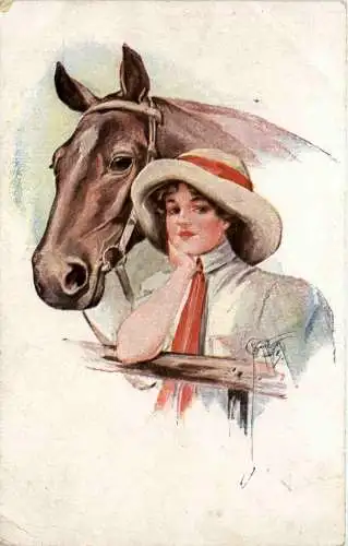 Frau mit Pferd -201504