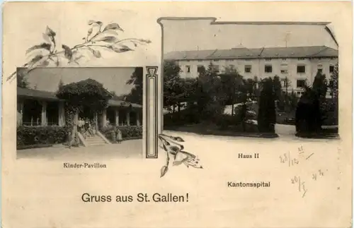 Gruss aus St. Gallen - Kantons Spital -201592