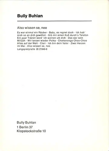 Bully Buhlan mit Autogramm -202636