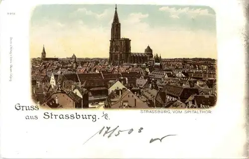 Gruss aus Strasbourg - Litho -89972