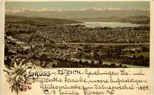 Gruss aus Zürich - Litho -204440