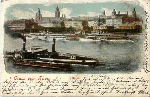 Mainz - Gruss vom Rhein - Dampfer -88868