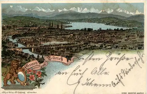 Gruss aus Zürich - Litho -204422