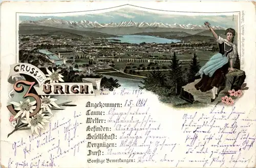 Gruss aus Zürich - Litho 1896 -204464